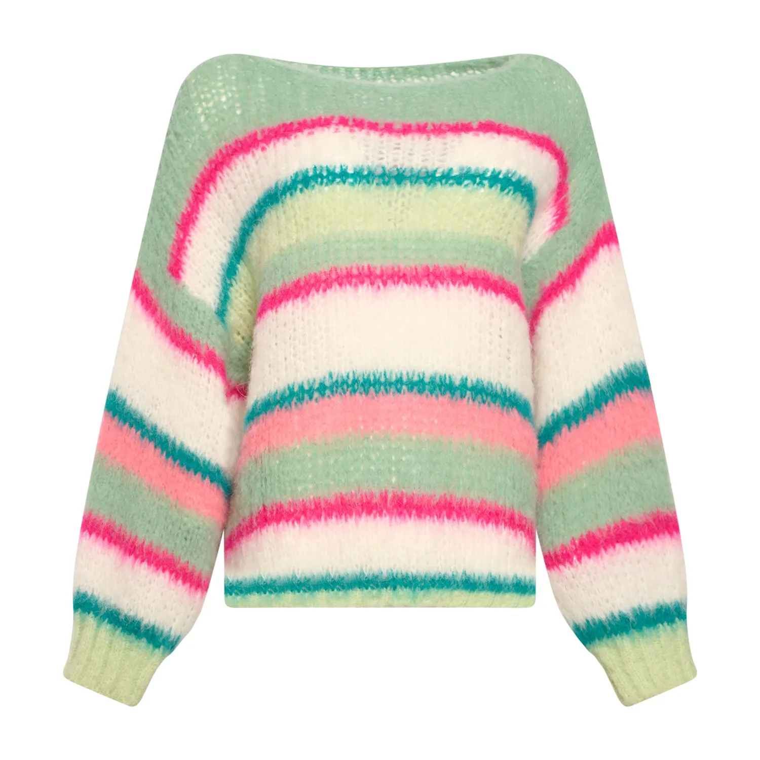 Ella Knit Sweater - Green/Pink/White Mix