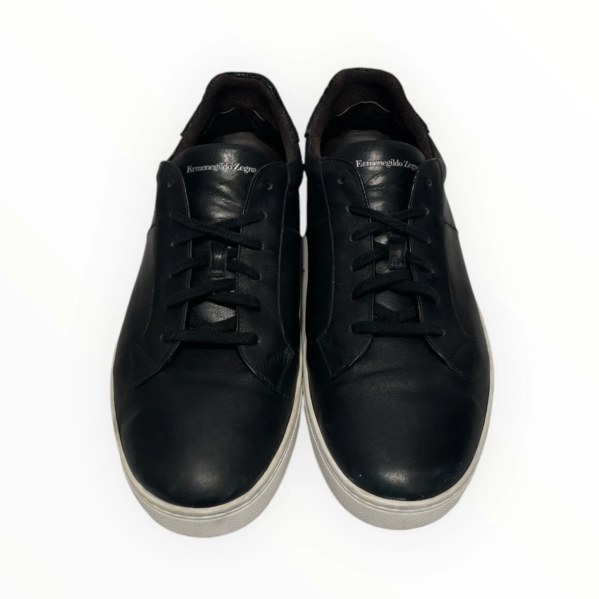 Ermenegildo Zegna/Low-Sneakers/US 12/Leather/BLK/