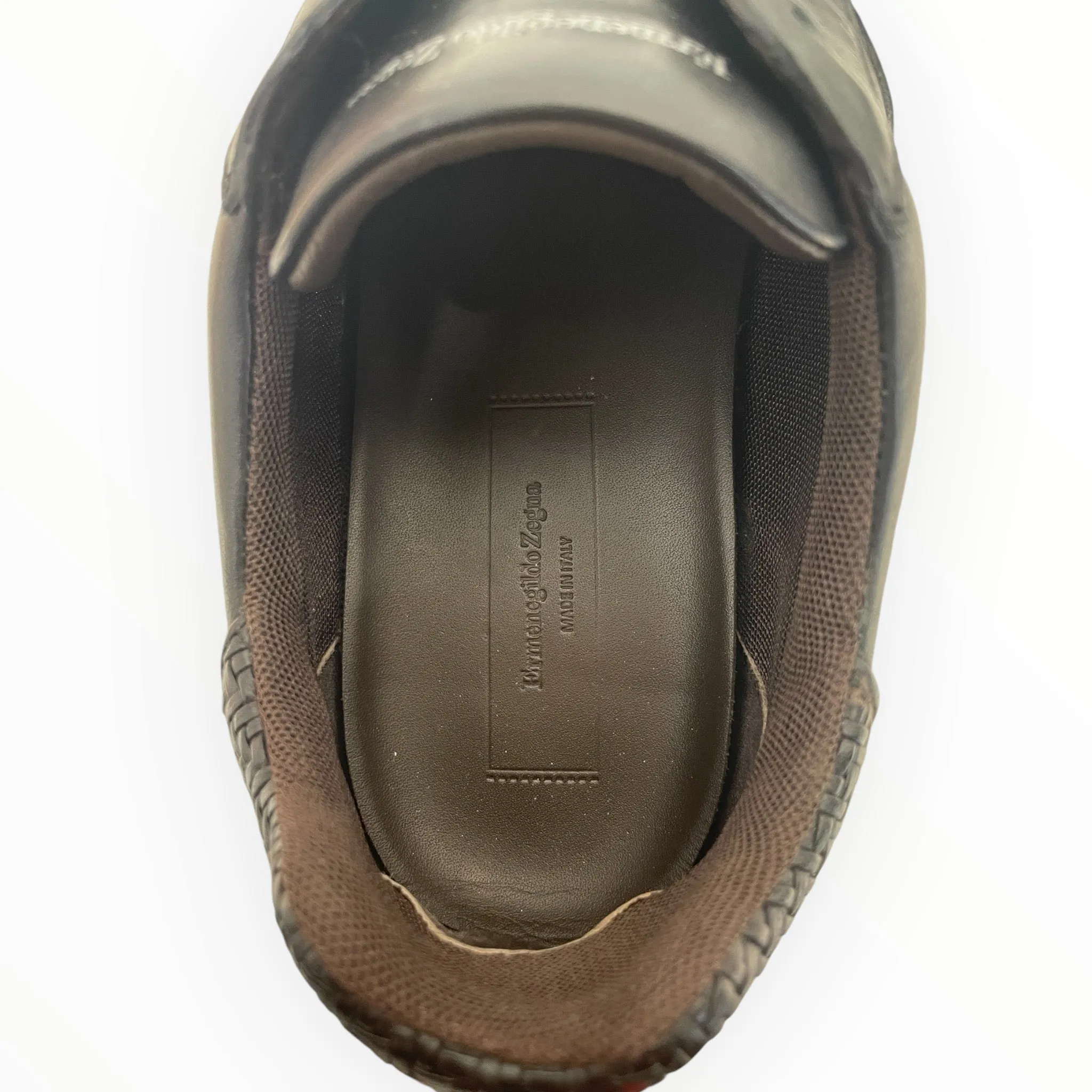Ermenegildo Zegna/Low-Sneakers/US 12/Leather/BLK/