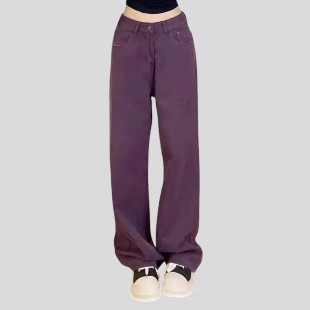 Fashionable colored baggy jeans for ladies