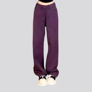 Fashionable colored baggy jeans for ladies