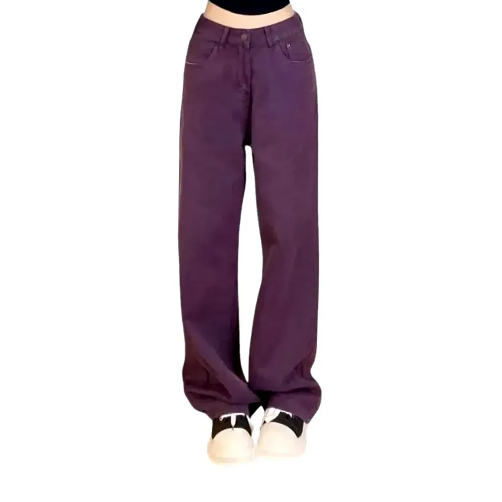 Fashionable colored baggy jeans for ladies