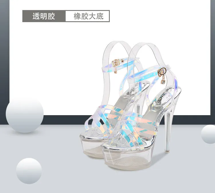 Fashionable Sweet Cross-Strap Stiletto Sandals