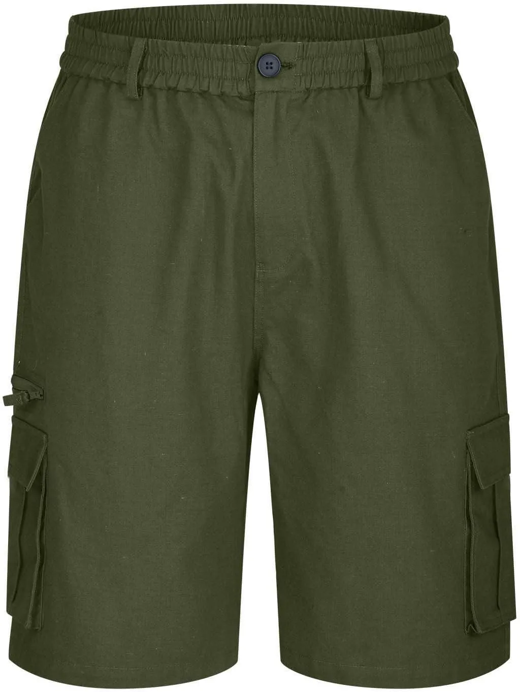 Finelylove Cargo Shorts for Men Relaxed Stretch Waist Outdoor Work Shorts Casual Summer Hiking Tactical Pants with Zip Pocket