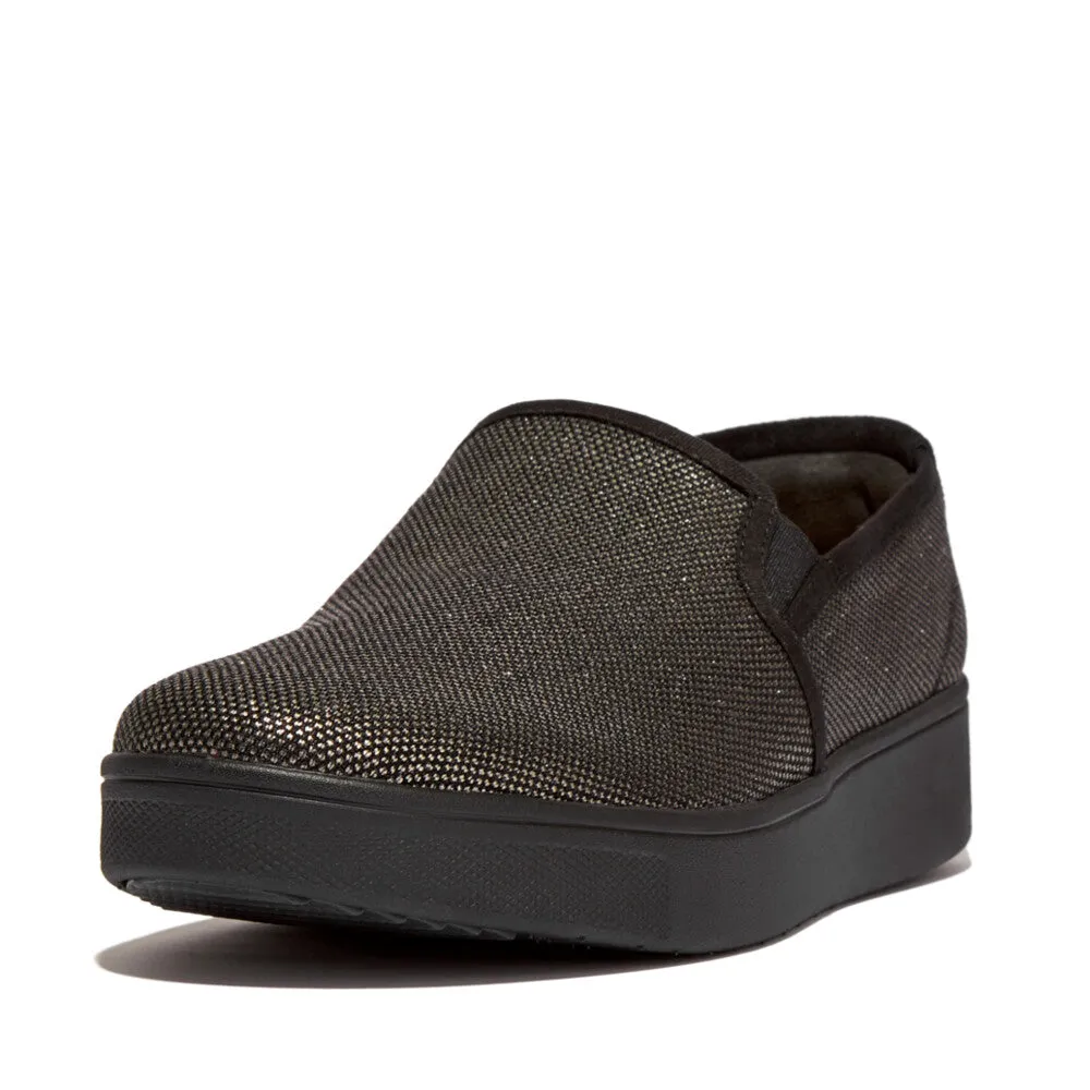 FitFlop RALLY Glitz Canvas Skate Trainers