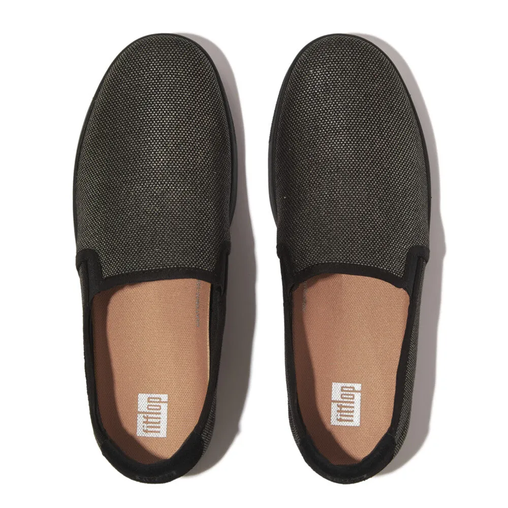 FitFlop RALLY Glitz Canvas Skate Trainers
