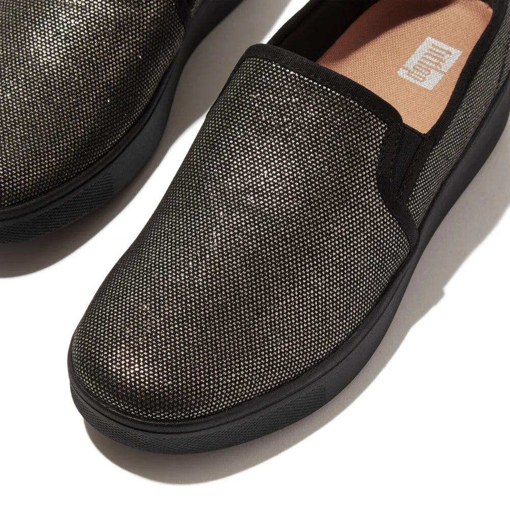 FitFlop RALLY Glitz Canvas Skate Trainers