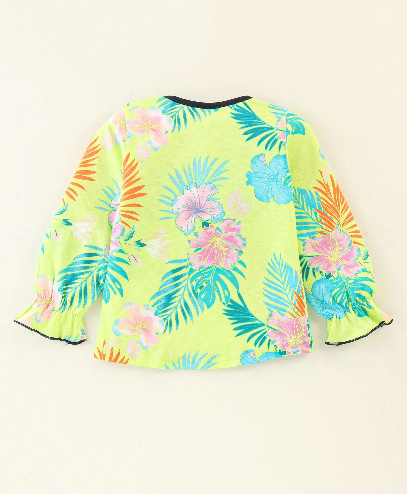 Floral V Frilled Top Leggings Set