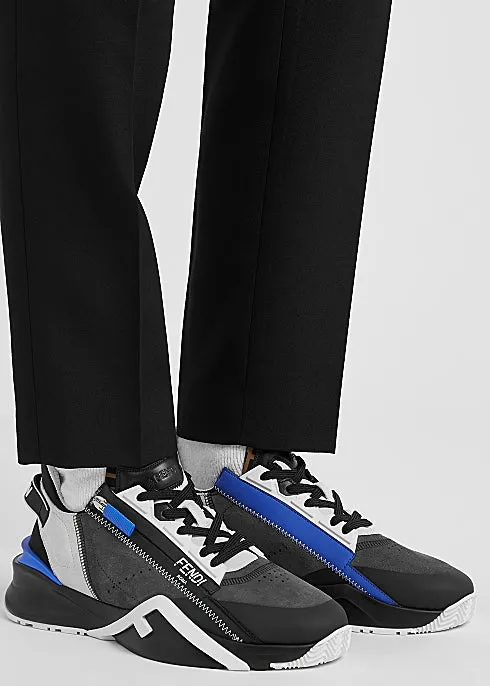 Flow Black Panelled Sneakers