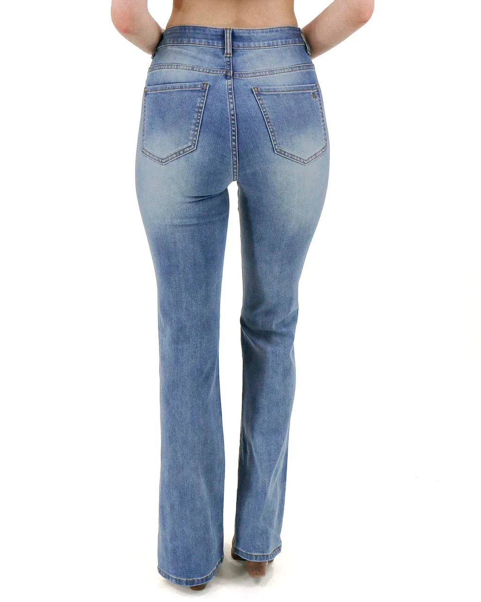 GRACE & LACE Split Flare Denim Jean (Cady)