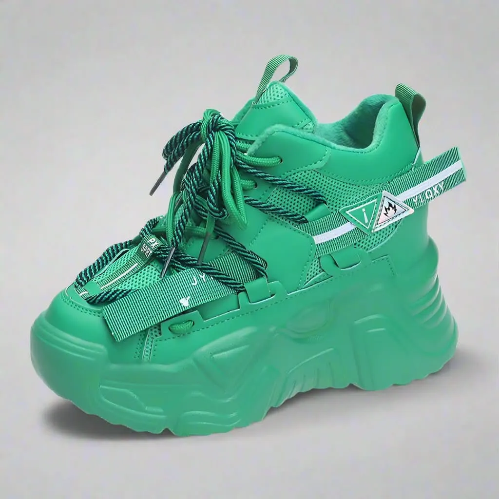 Green Wedges for Women - High Platform