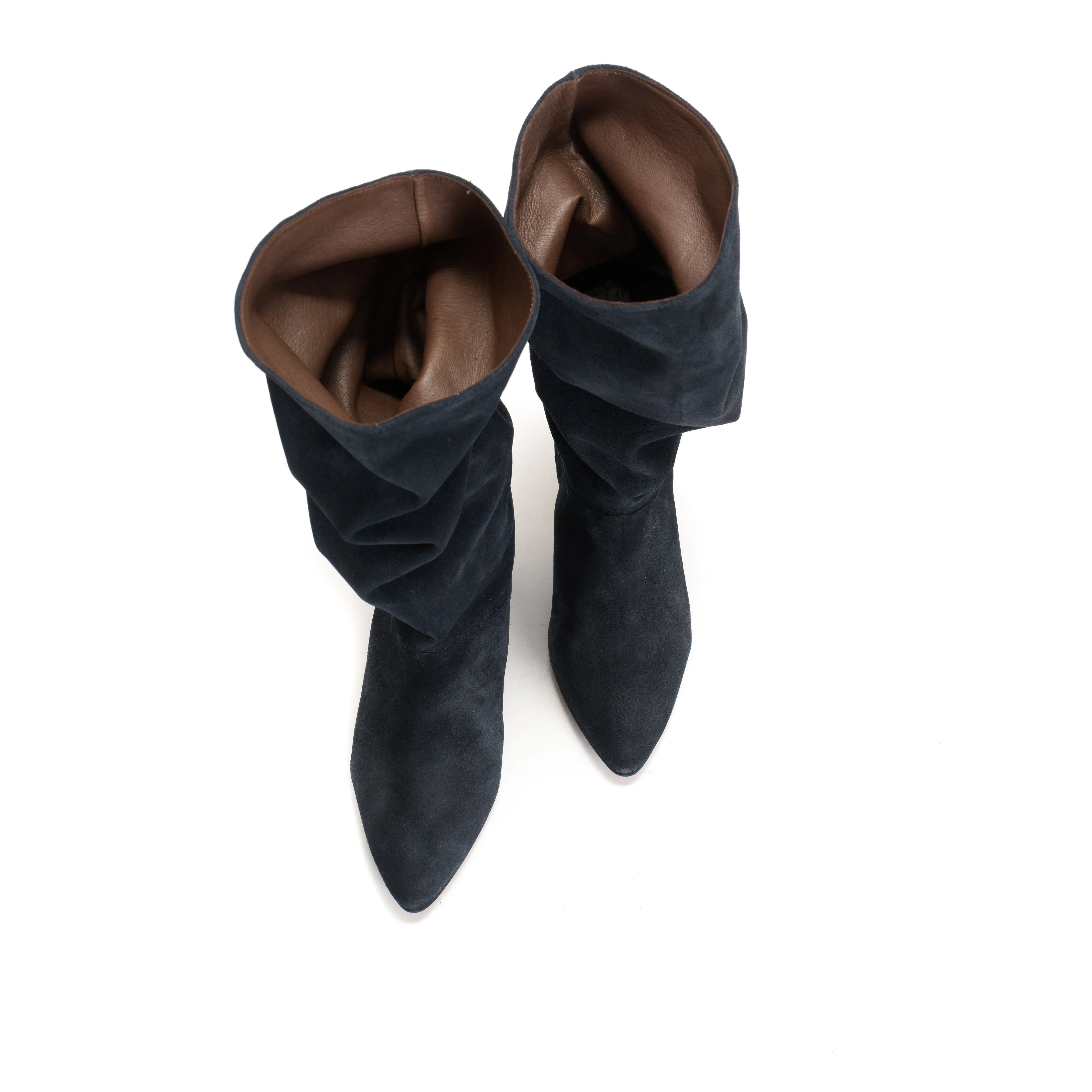 Jasmina 50 stiletto Calf suede & sleek leather Dark blue