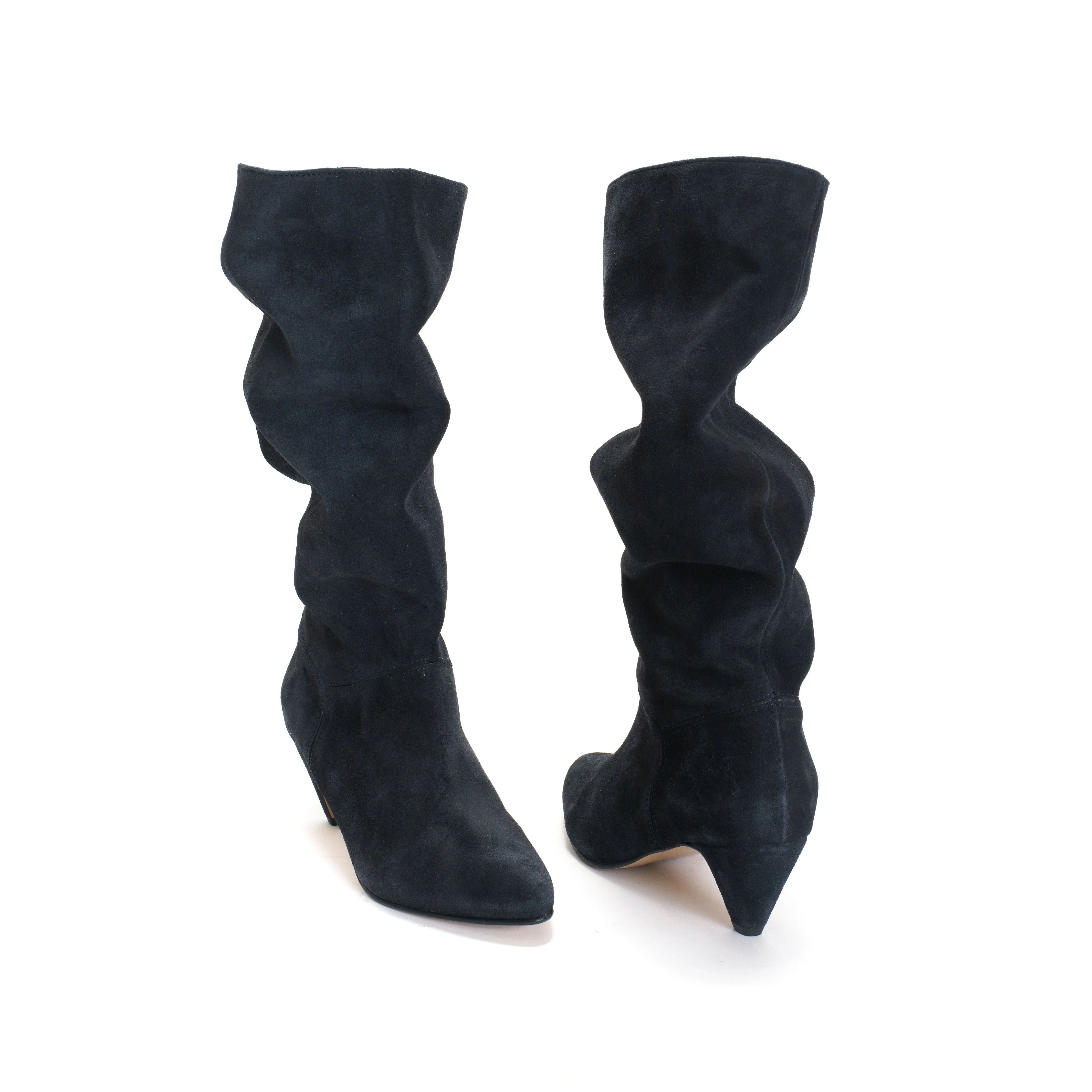 Jasmina 50 stiletto Calf suede & sleek leather Dark blue