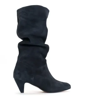 Jasmina 50 stiletto Calf suede & sleek leather Dark blue