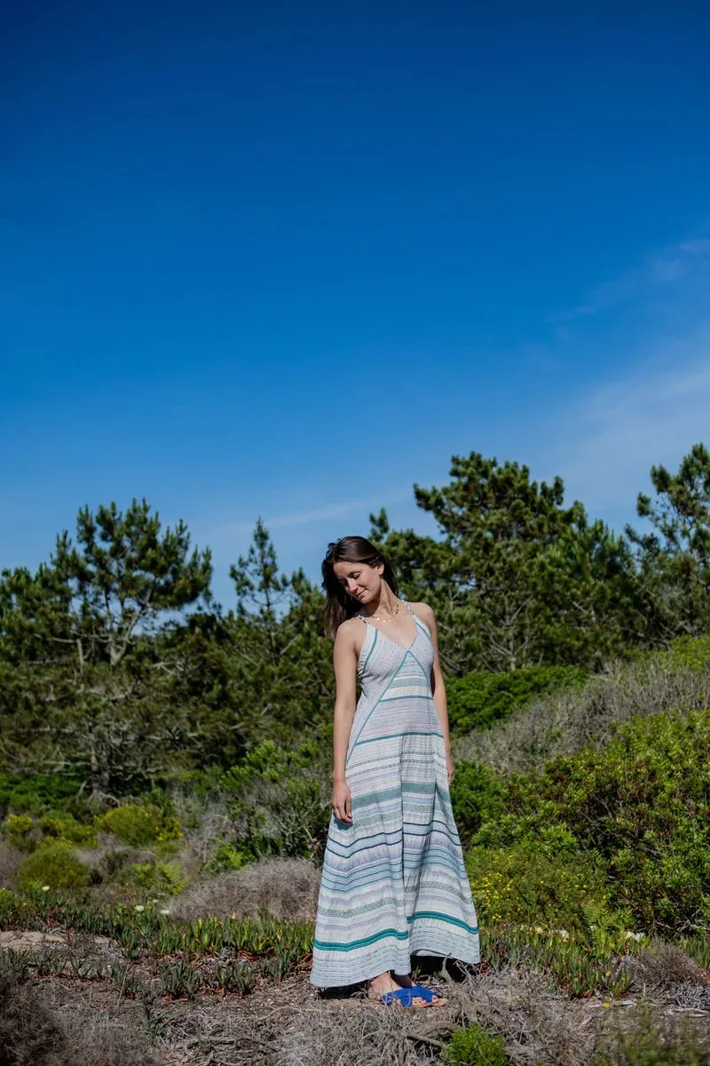 Josefin Halter Dress in Green Stripes