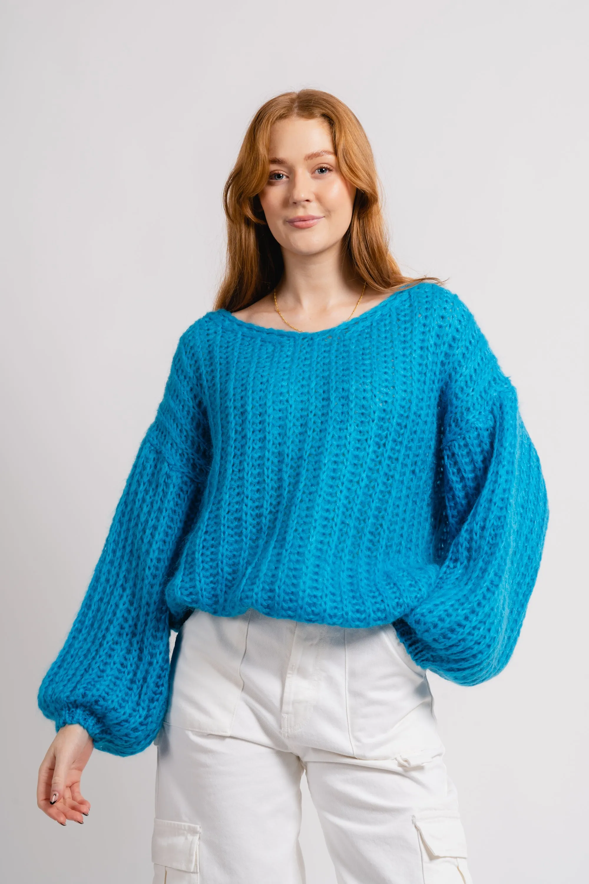 Joseph Blouse Solid - Pool Blue