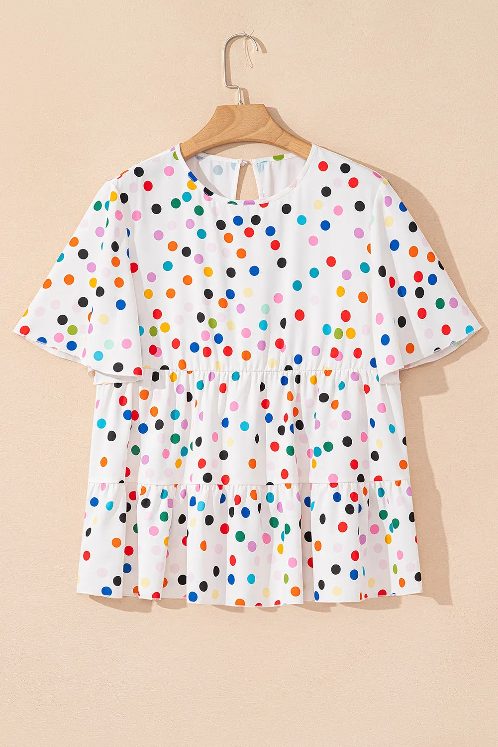 Keira Polka Dot Babydoll Blouse