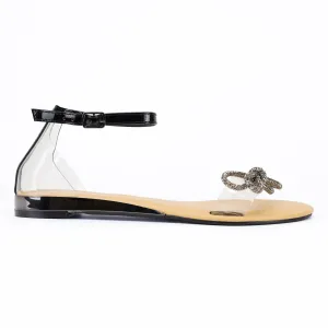 Kyoto - Ankle Strap Sandals with Bow Detailing, Flat Sole Design, Ideal for Adding a Chic Touch to Your Look