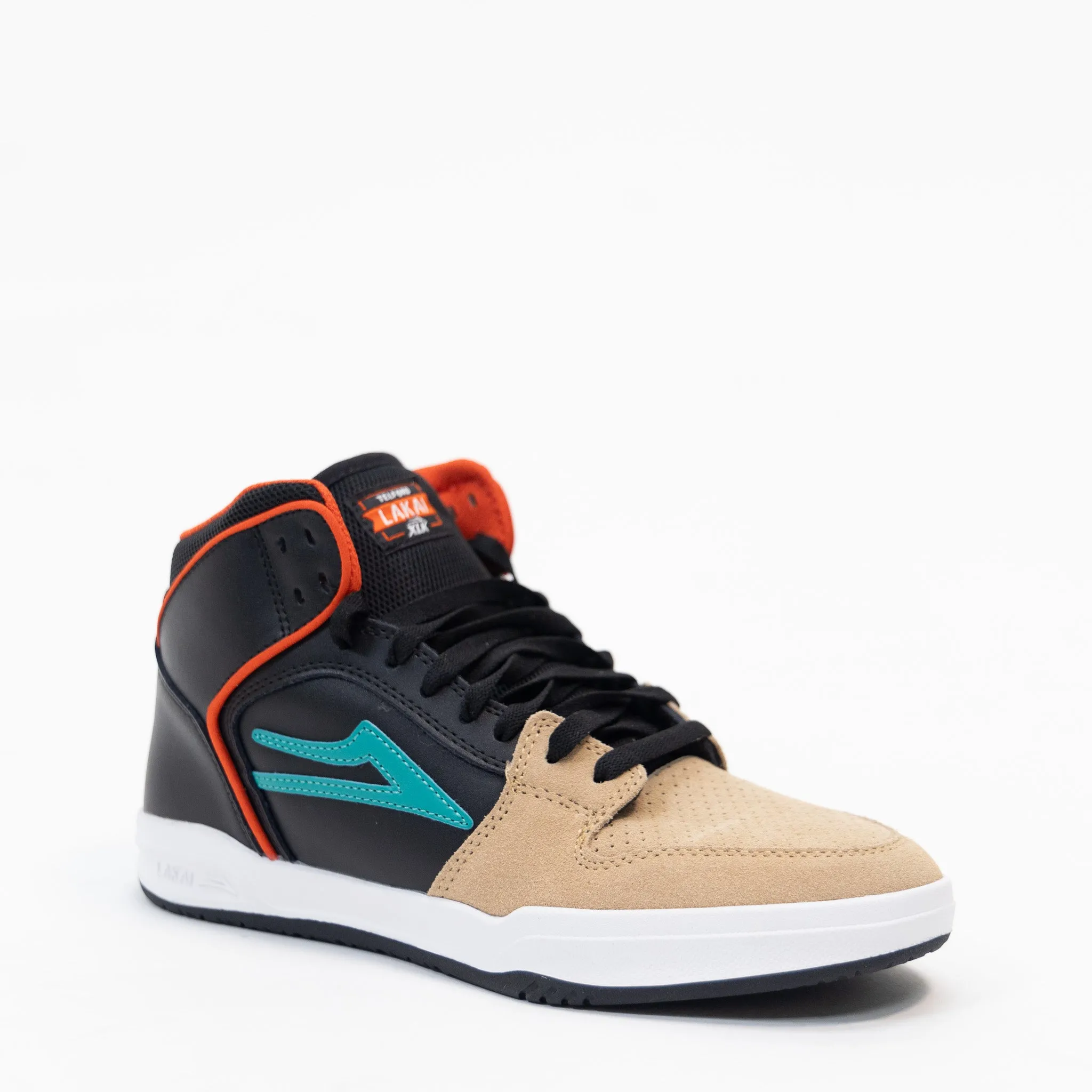 Lakai Telford Skate Shoe - Tan/Black Leather