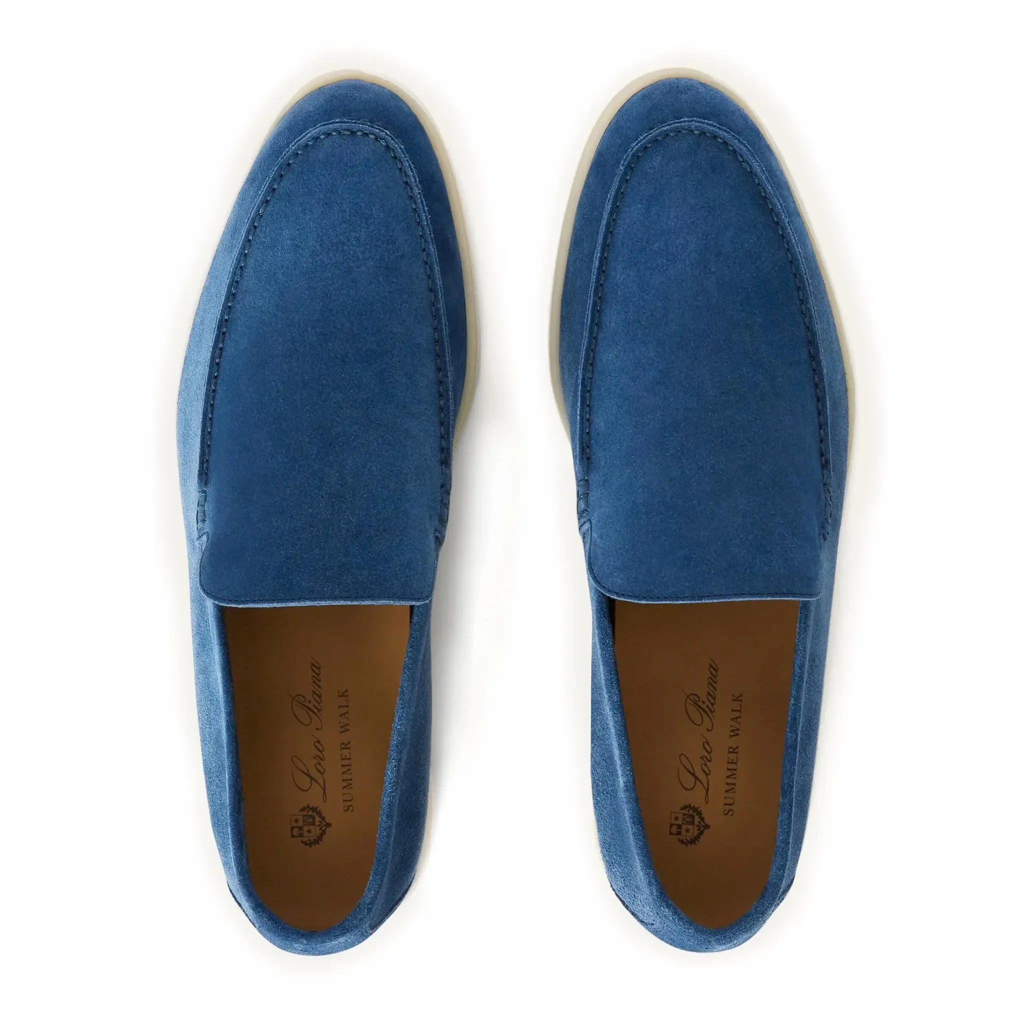 Loro Piana Summer Walk Suede Cobalt Ink Loafers