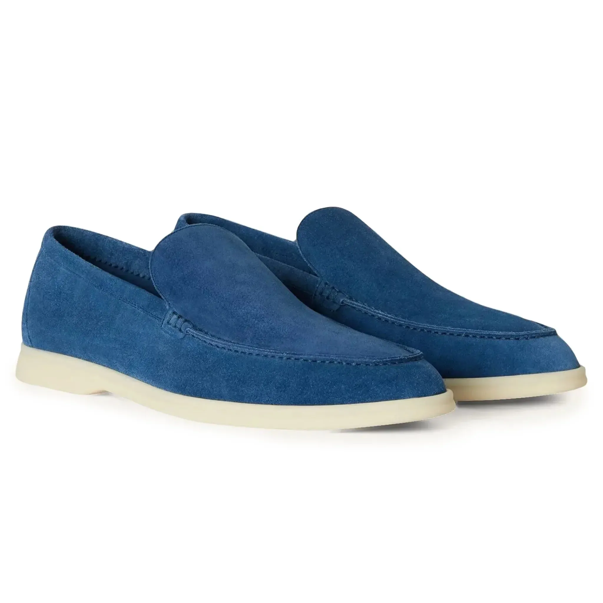 Loro Piana Summer Walk Suede Cobalt Ink Loafers