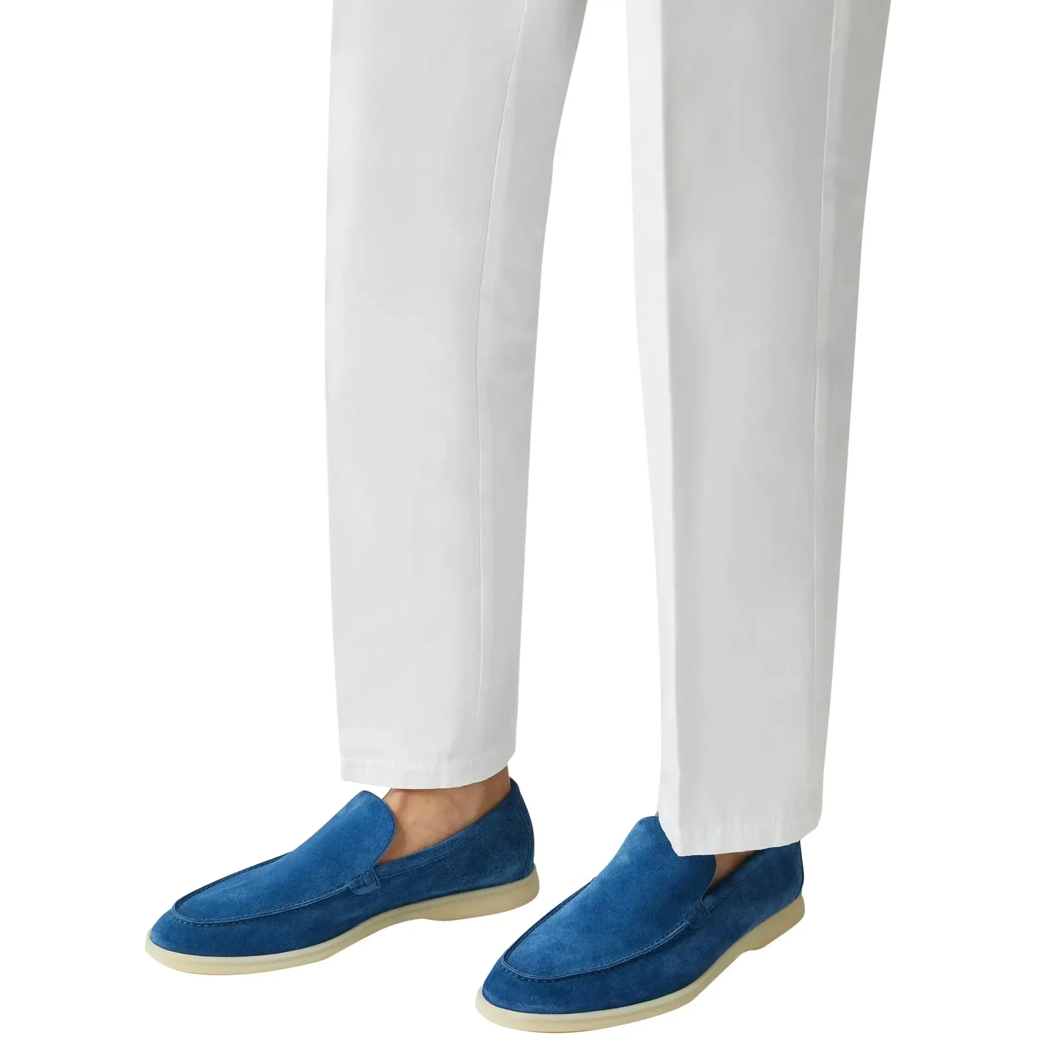 Loro Piana Summer Walk Suede Cobalt Ink Loafers