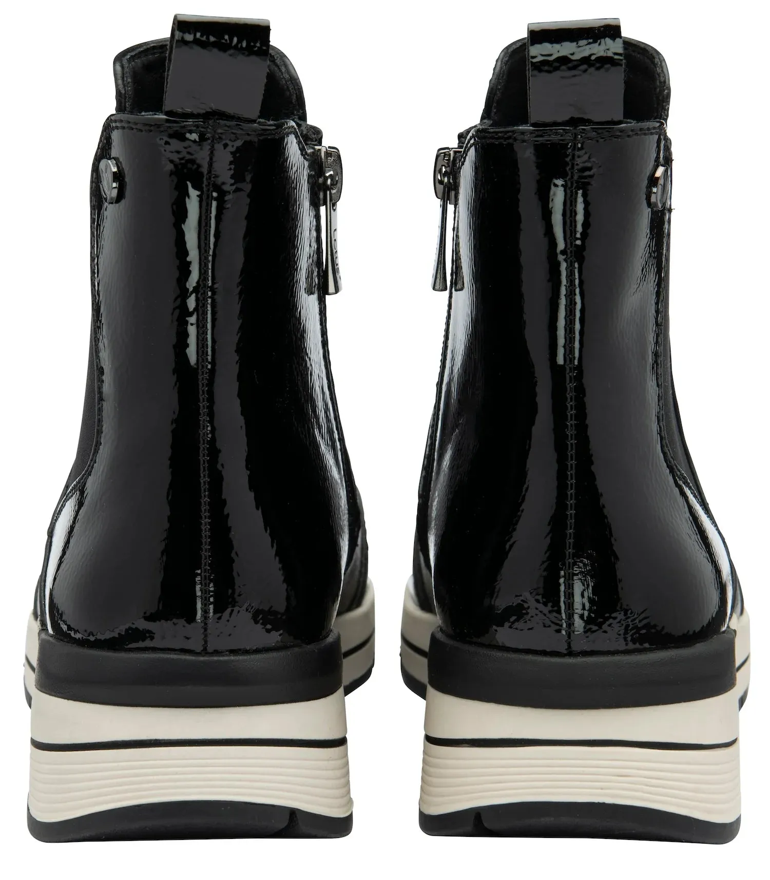 Lotus Ivana Black Wedge Trainer Style Chelsea Boot with Zip