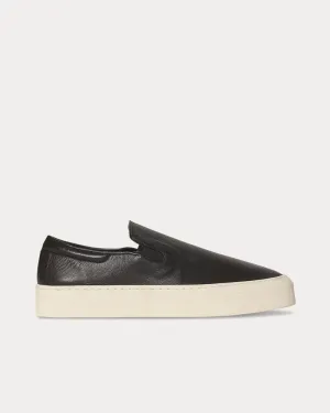Marie H Leather Black Slip On Sneakers