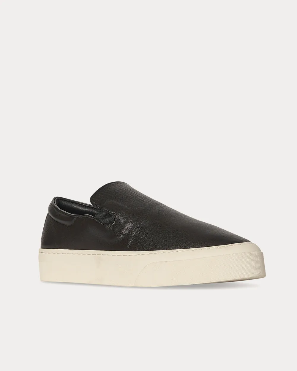 Marie H Leather Black Slip On Sneakers