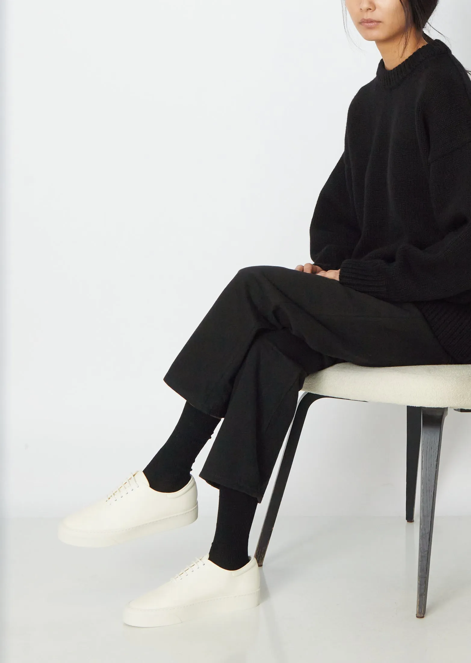 Marie H Leather Lace-Up —  Milk