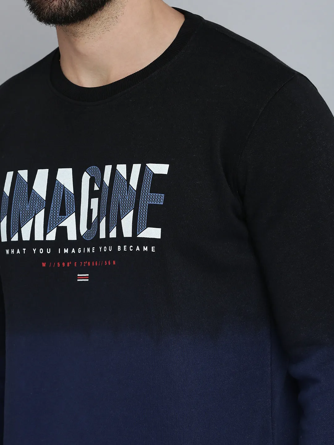 Men Black Colourblock Sweatshirt