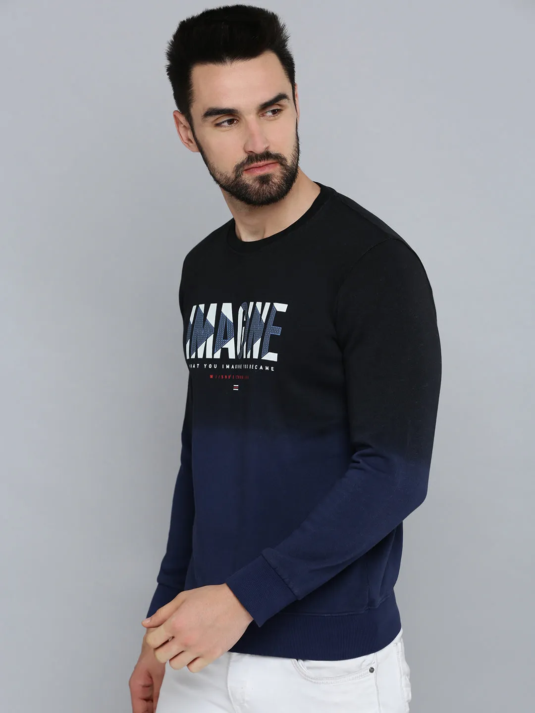 Men Black Colourblock Sweatshirt