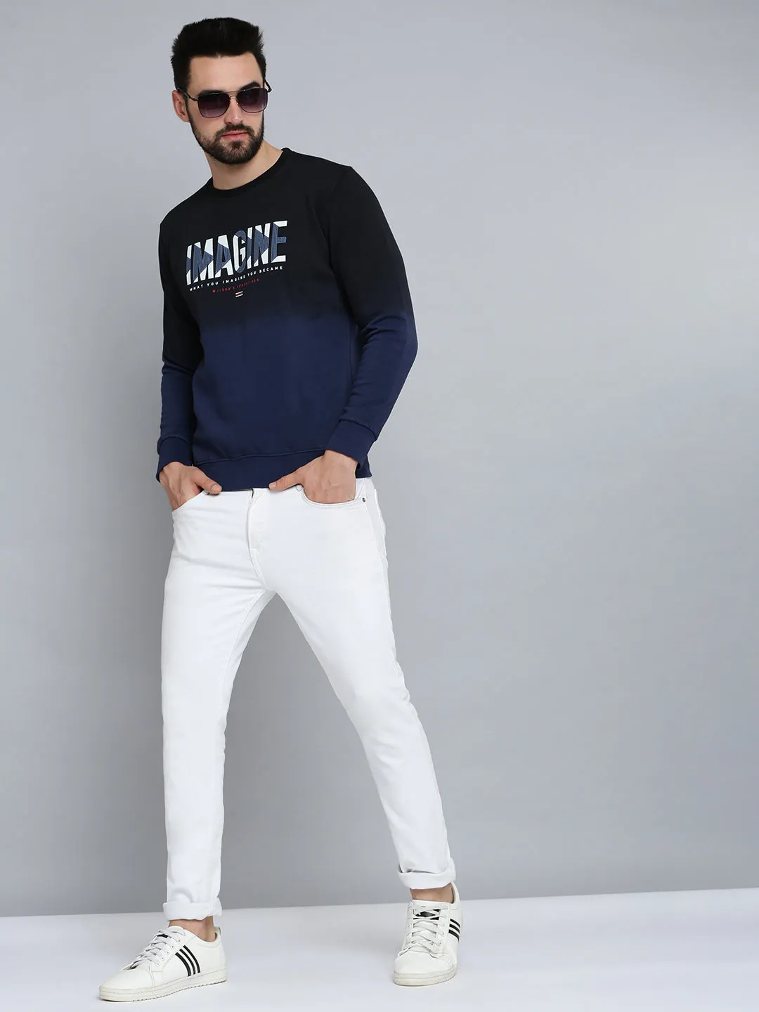 Men Black Colourblock Sweatshirt