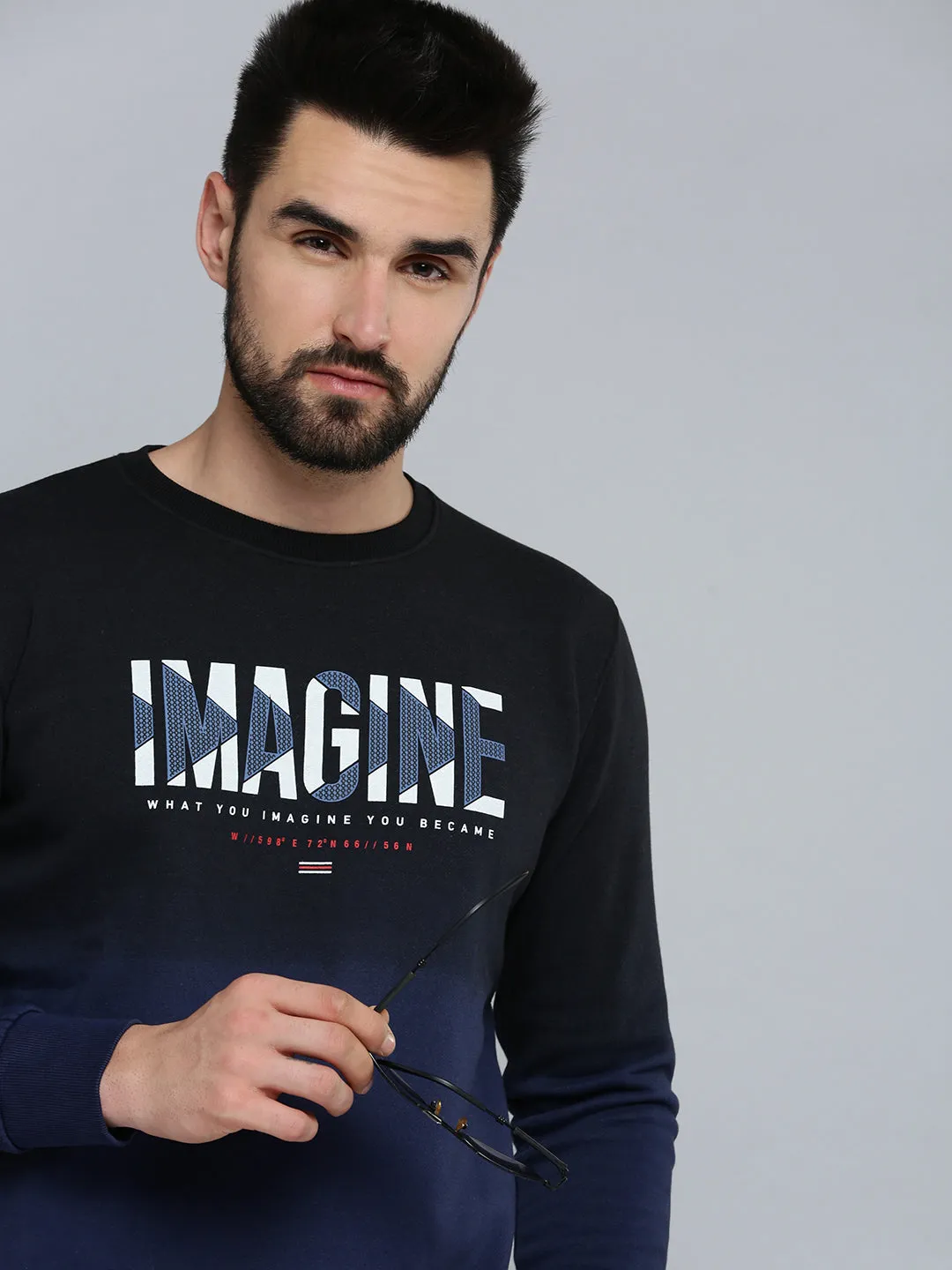 Men Black Colourblock Sweatshirt