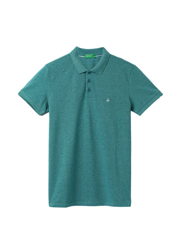 MEN TEXTURED POLO COLLAR T-SHIRT