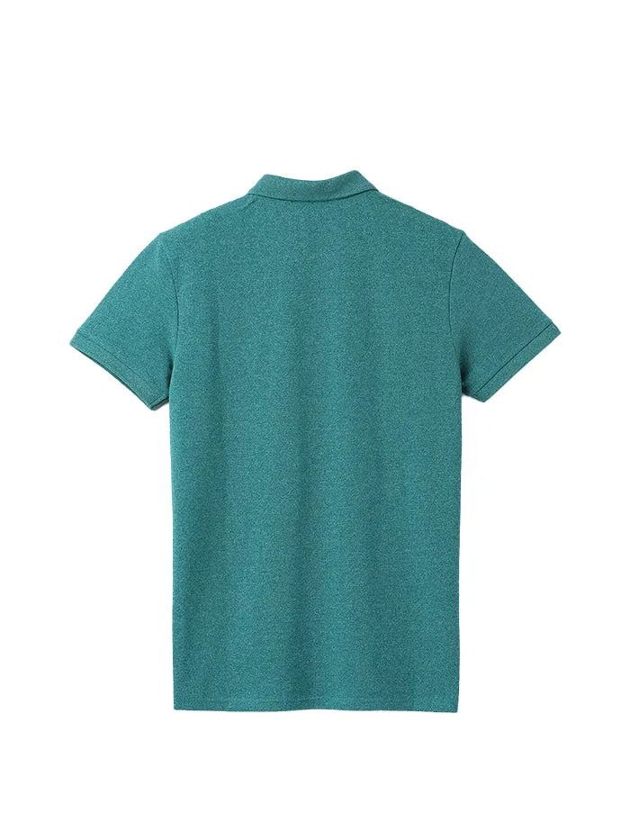 MEN TEXTURED POLO COLLAR T-SHIRT