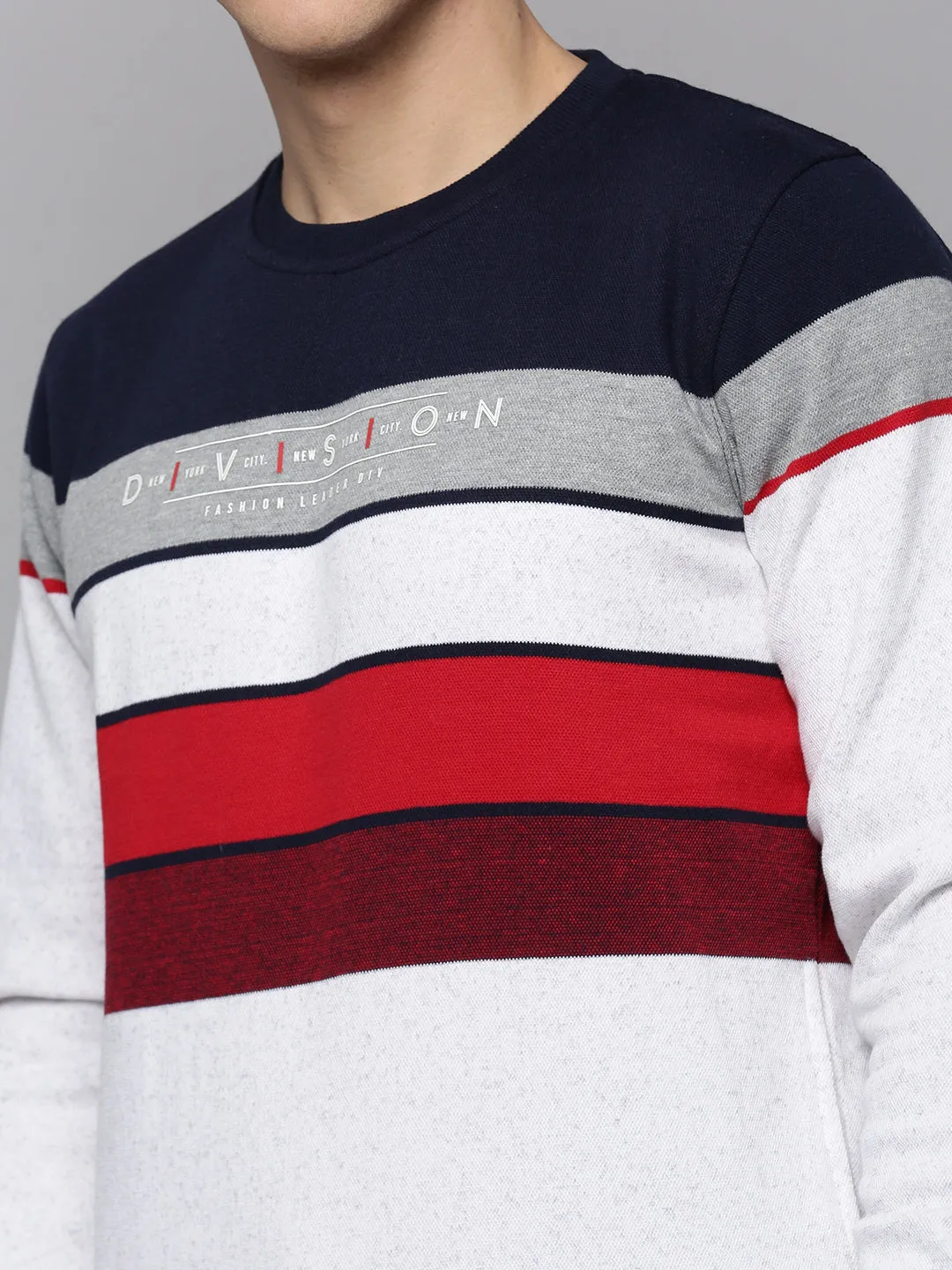 Men White Colourblock Sweatshirt