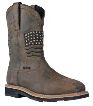 Men's Hoss Rushmore Brown, EH, WP, PR, SR Pull On Western Composite Toe Boot