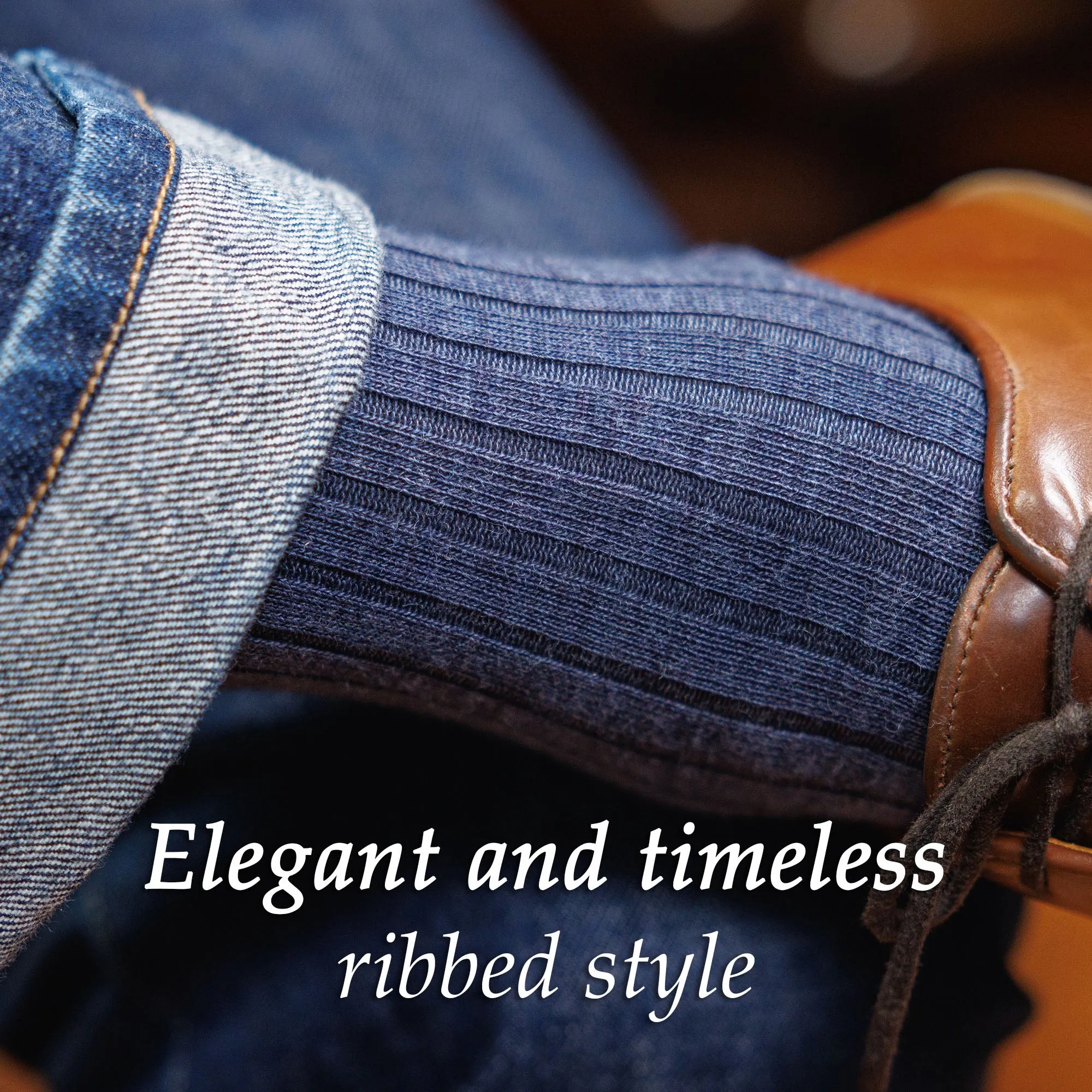 Merino Wool Mid Calf Dress Socks - 6 Pair Gift Box