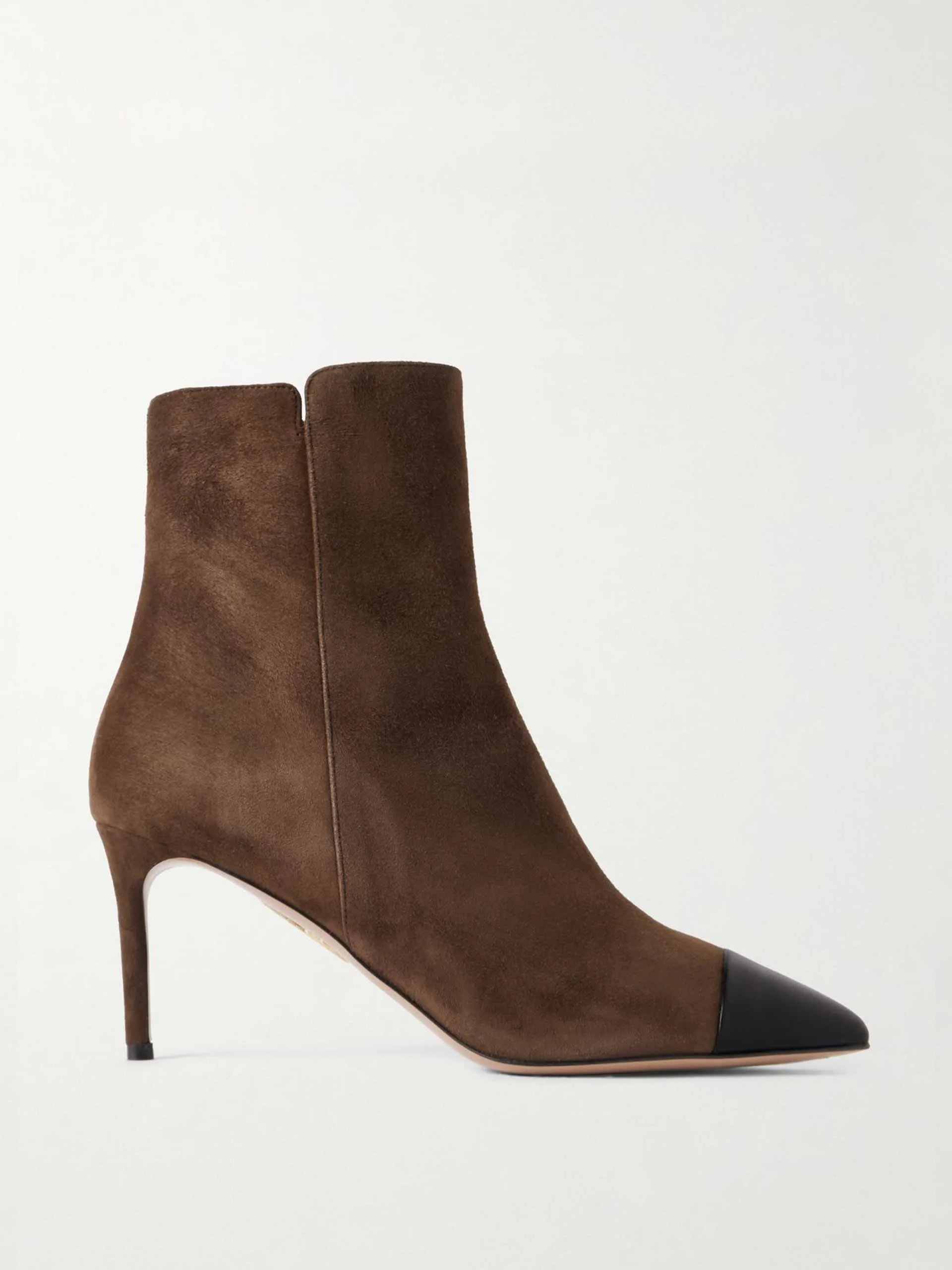 Milanese leather-trimmed suede ankle boots