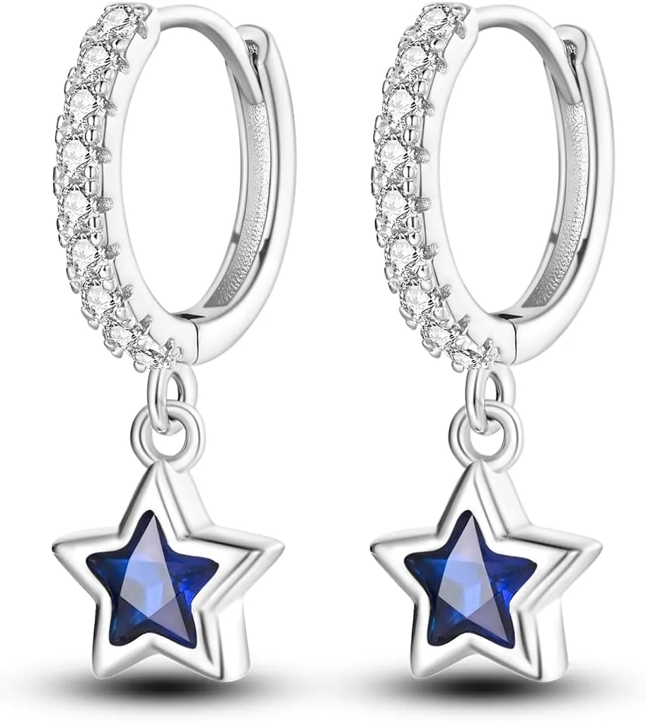 MULA 925 Sterling Silver Drop Dangle Earrings for Women Fashion Hoop Earrings