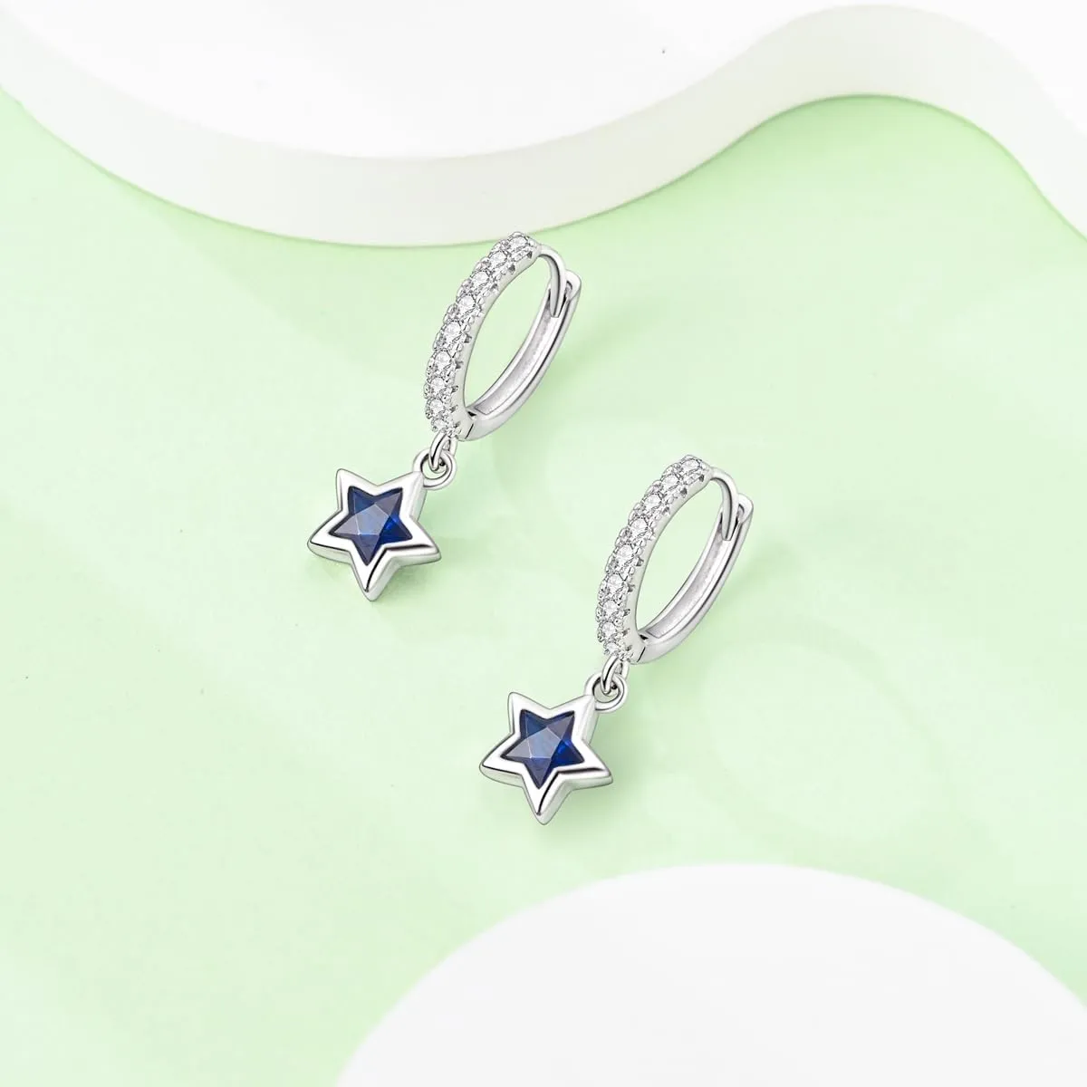 MULA 925 Sterling Silver Drop Dangle Earrings for Women Fashion Hoop Earrings