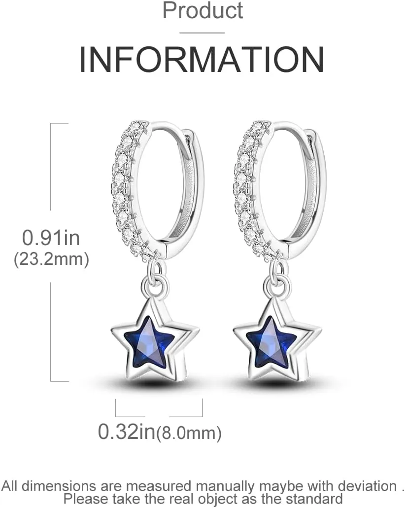 MULA 925 Sterling Silver Drop Dangle Earrings for Women Fashion Hoop Earrings