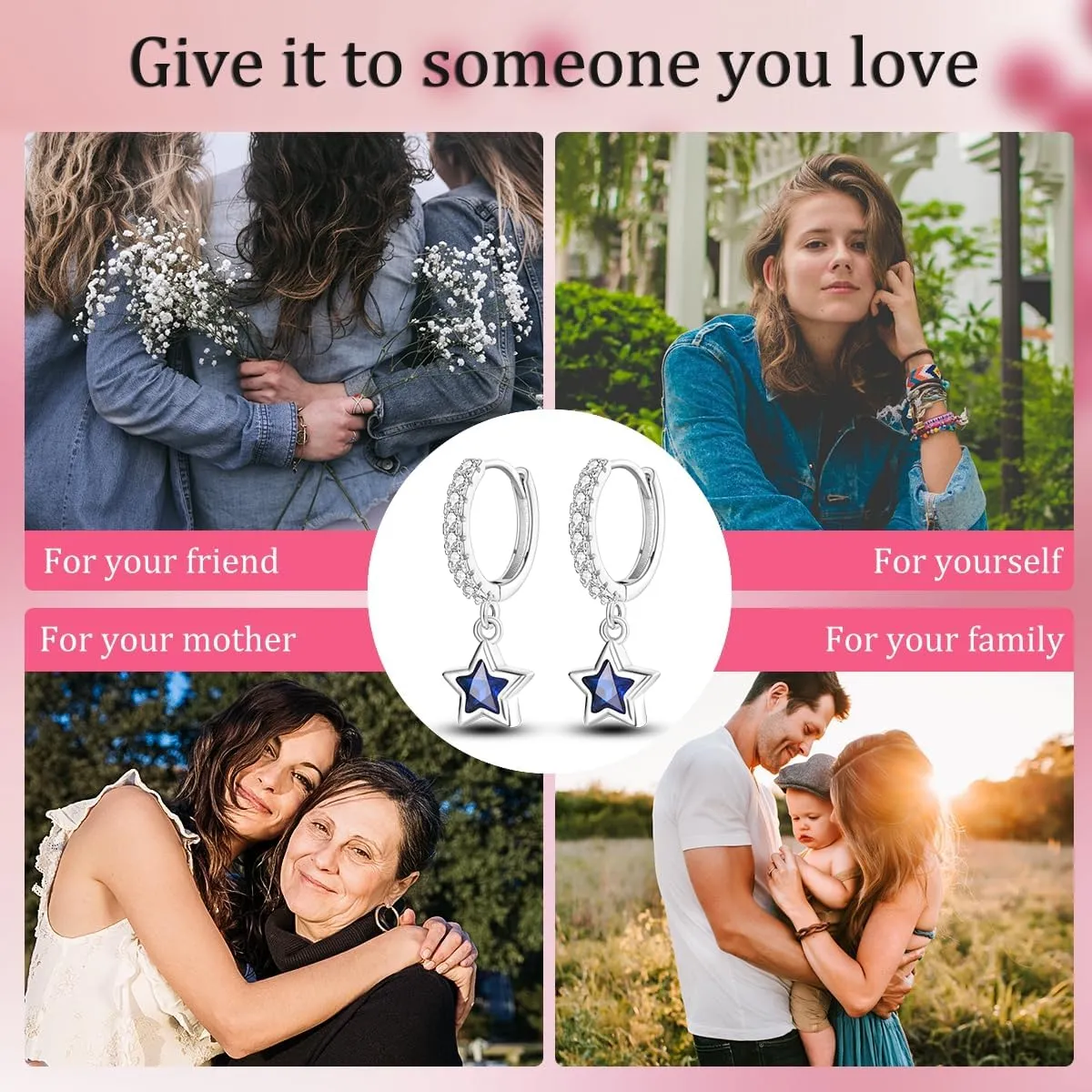 MULA 925 Sterling Silver Drop Dangle Earrings for Women Fashion Hoop Earrings