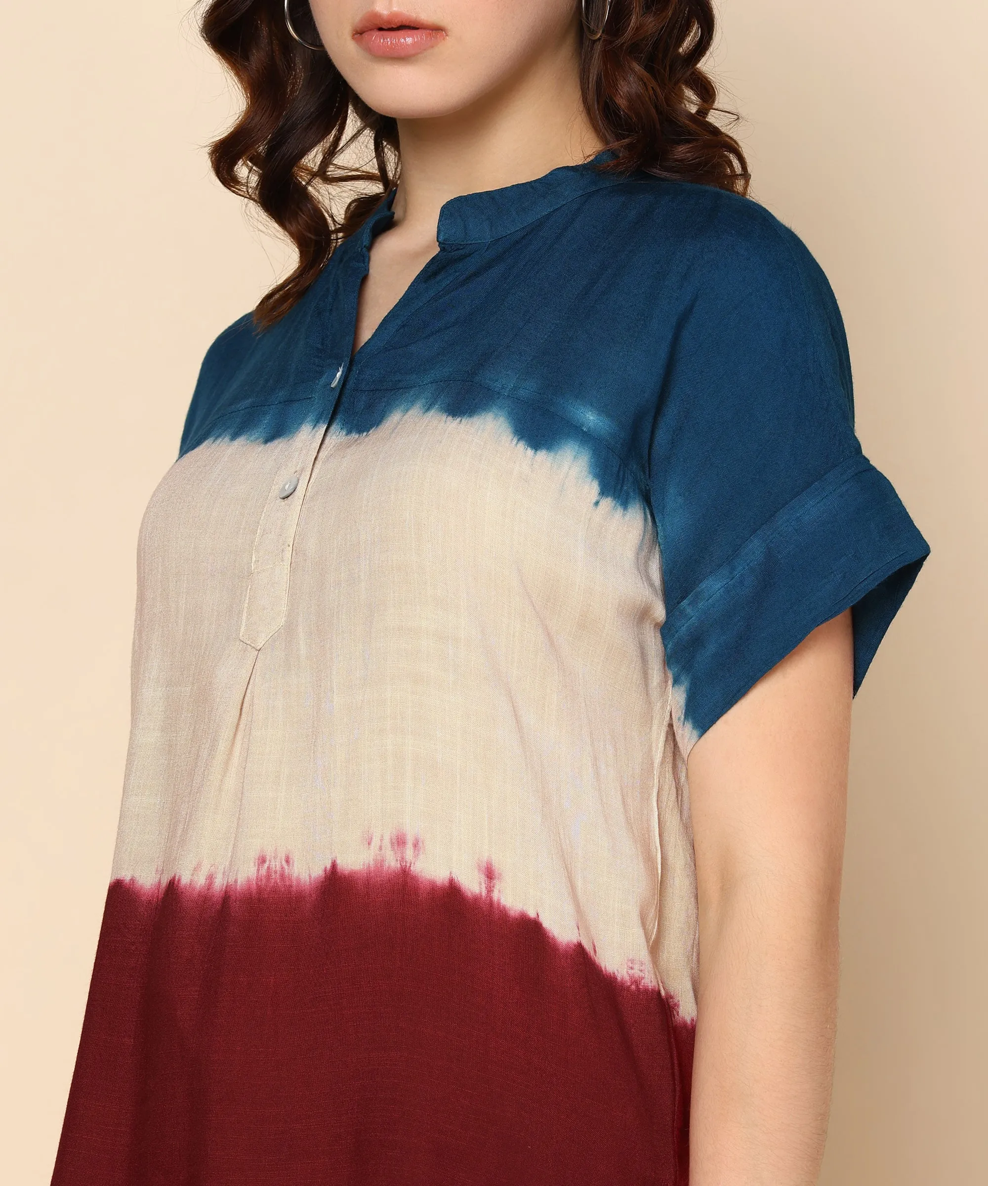 Multicolour Tie-Dye Rayon Staple Top