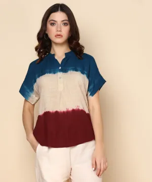 Multicolour Tie-Dye Rayon Staple Top