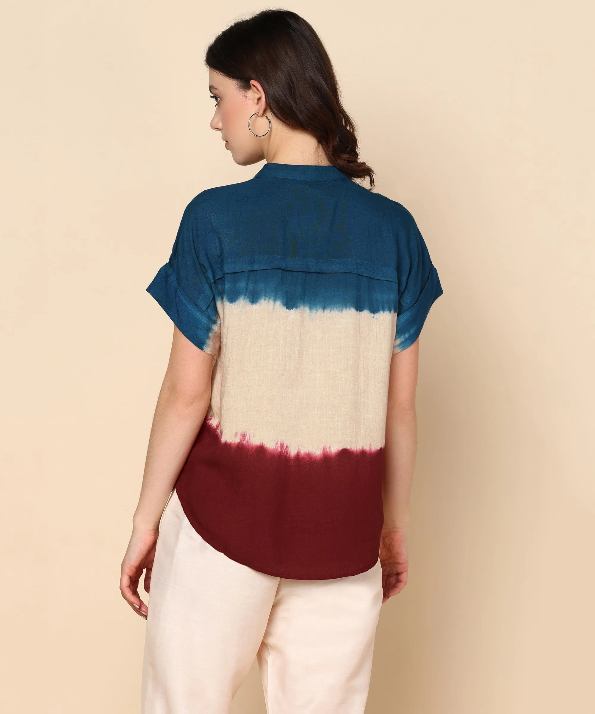 Multicolour Tie-Dye Rayon Staple Top
