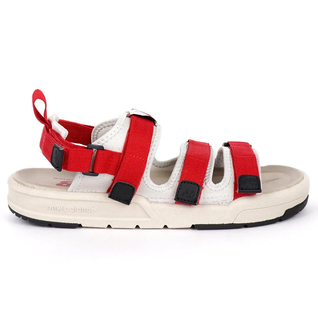 NB Three Red  Straps And Off White Men's Sandal