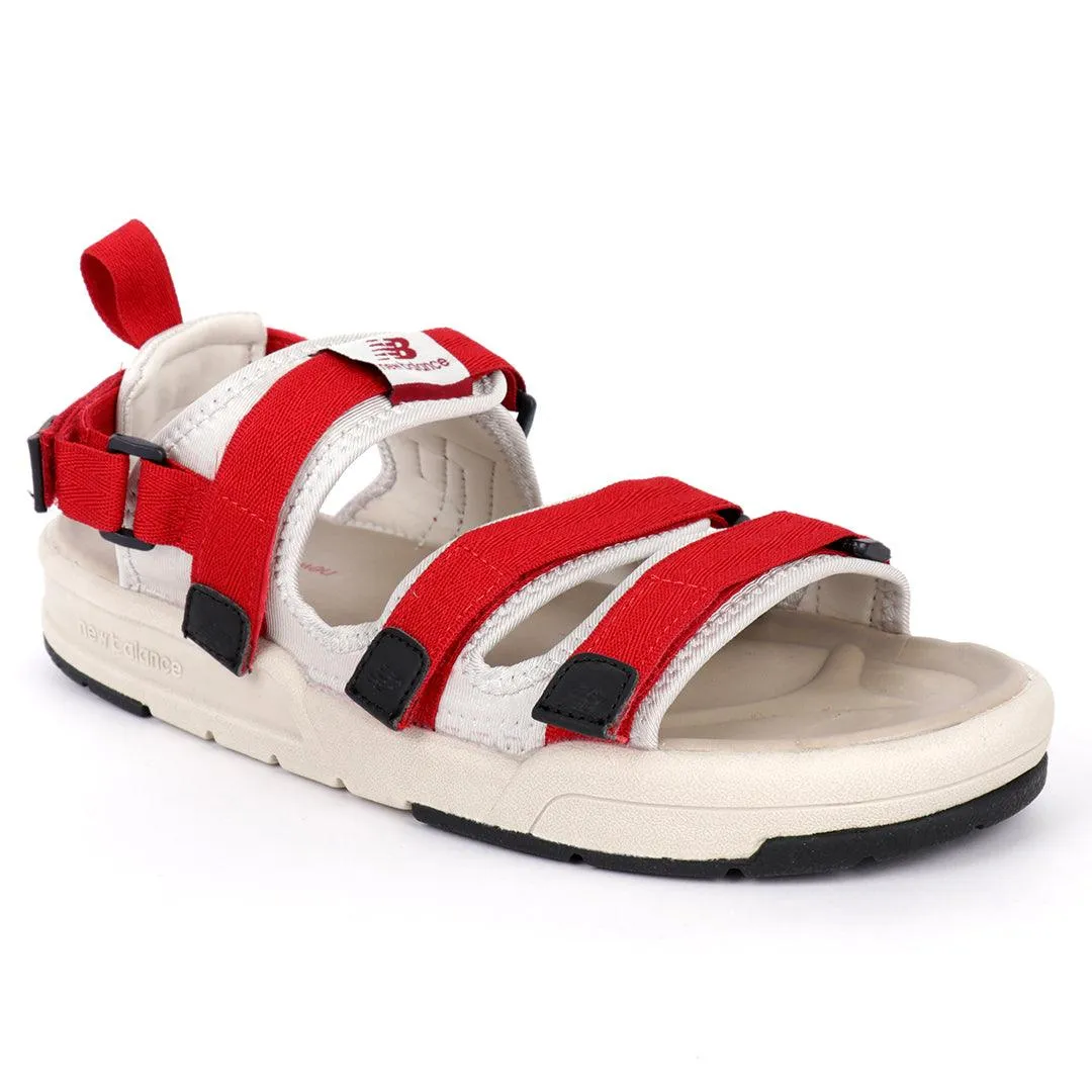 NB Three Red  Straps And Off White Men's Sandal
