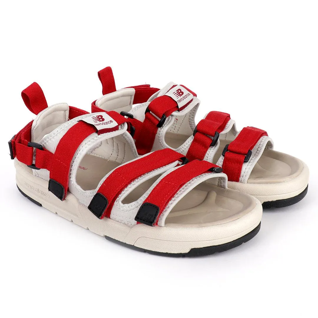 NB Three Red  Straps And Off White Men's Sandal